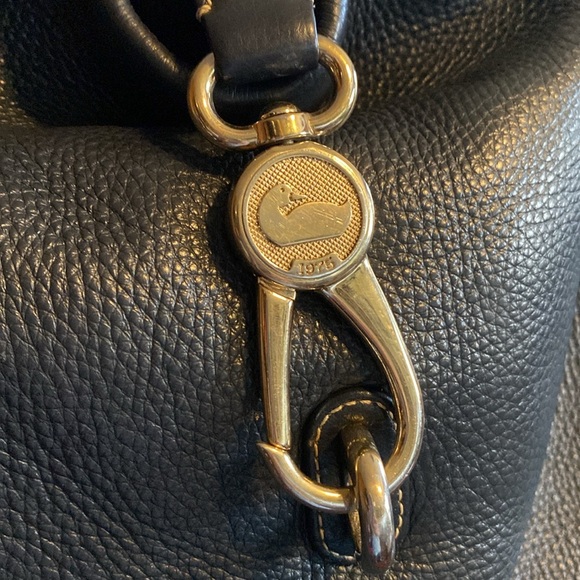 Dooney & Bourke Belvedere Logo Lock Pebbled Leather Bucket Bag - Picture 6 of 17